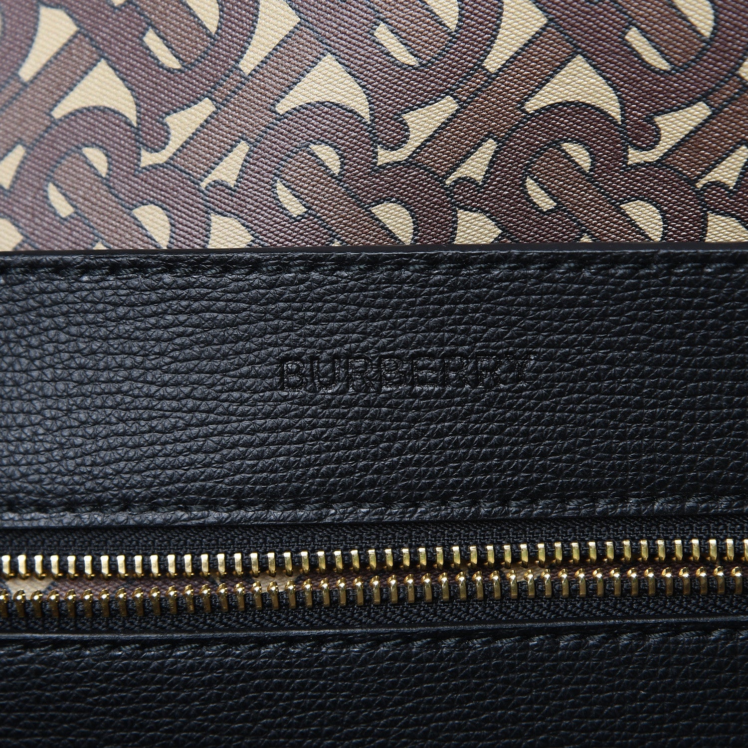 Burberry Calfskin TB Motif Embossed Medium Tote Black 5 of 9