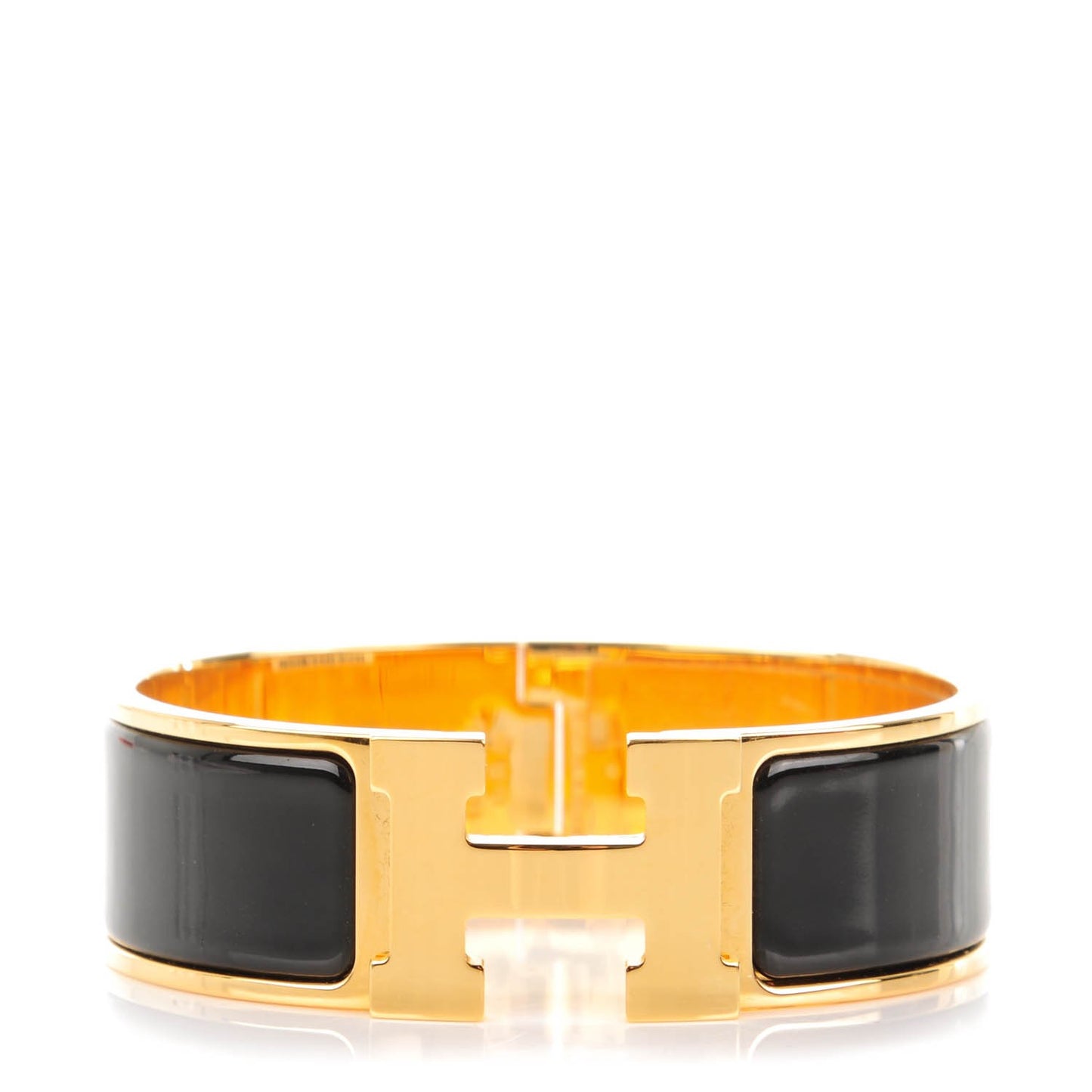 Enamel Wide Clic Clac H Bracelet GM Black