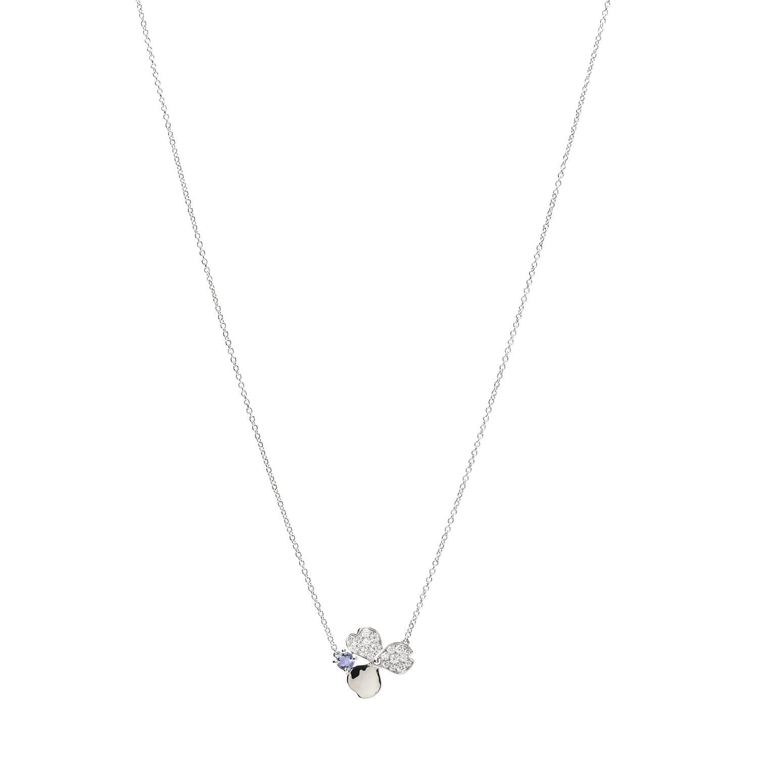 Tiffany Platinum Diamond Tanzanite Paper Flowers Pendant Necklace 1 of 8