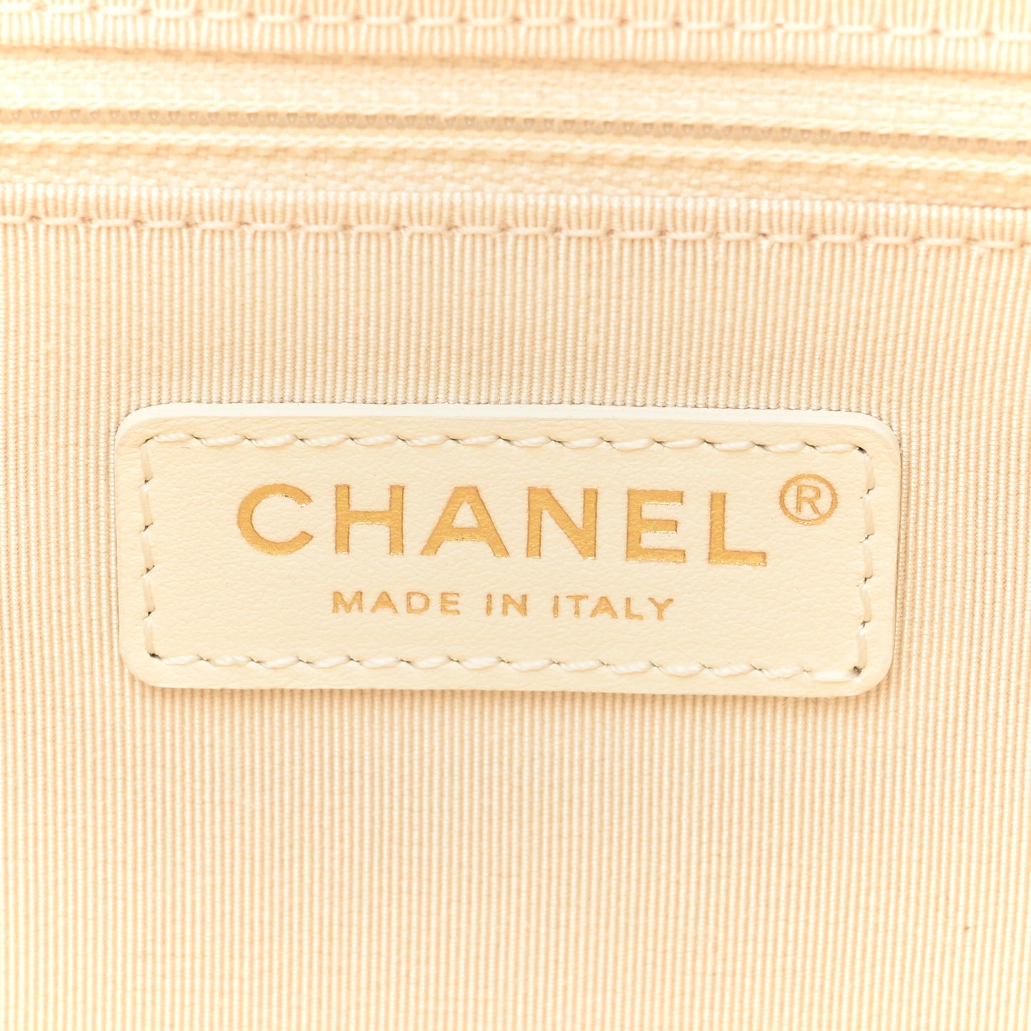 Aged Calfskin Small Charms Deauville Tote White
