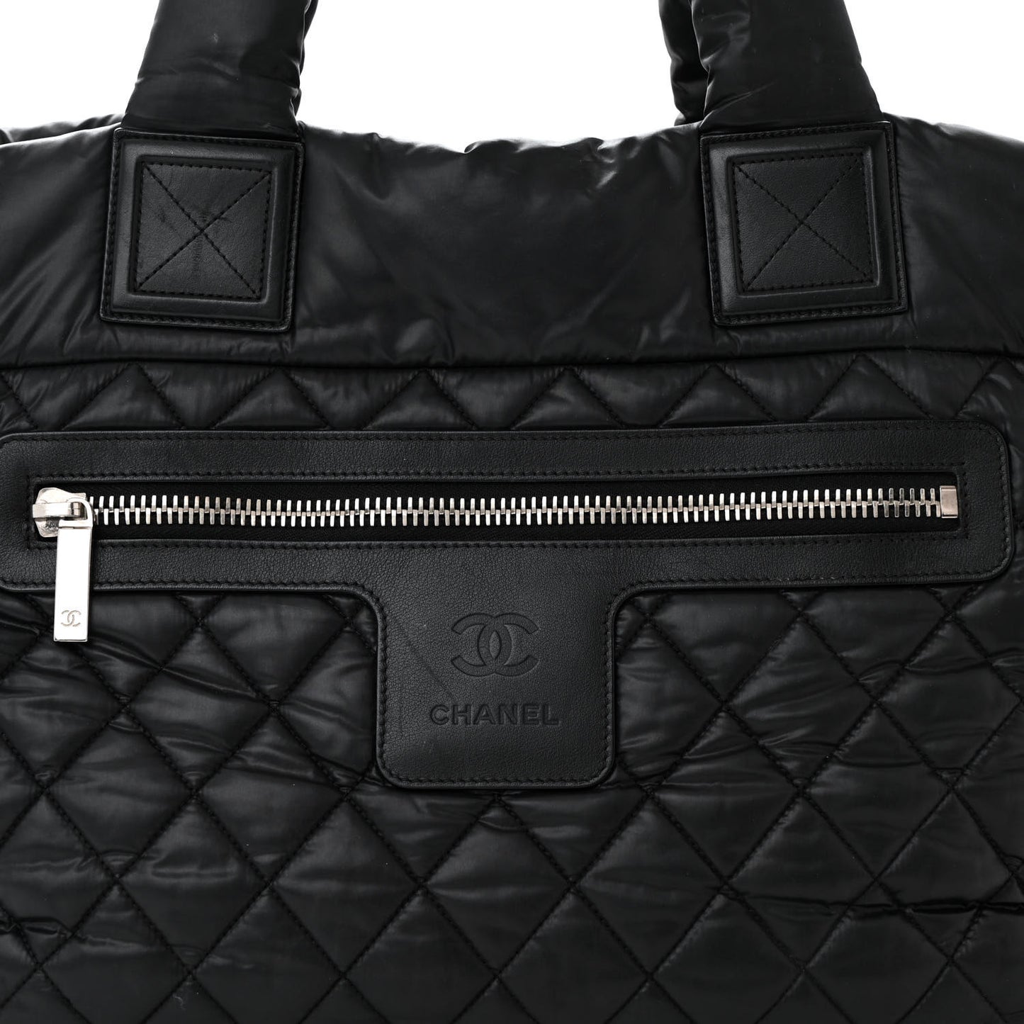 Nylon Quilted Large Coco Cocoon Tote Black