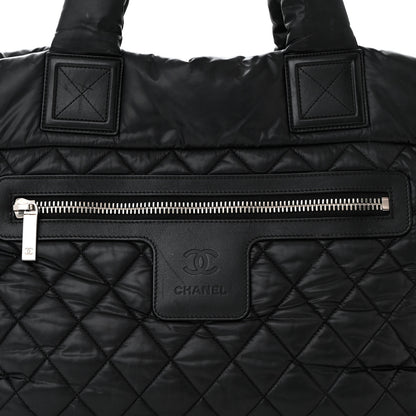 Chanel Nylon Quilted Large Coco Cocoon Tote Black 12 of 21