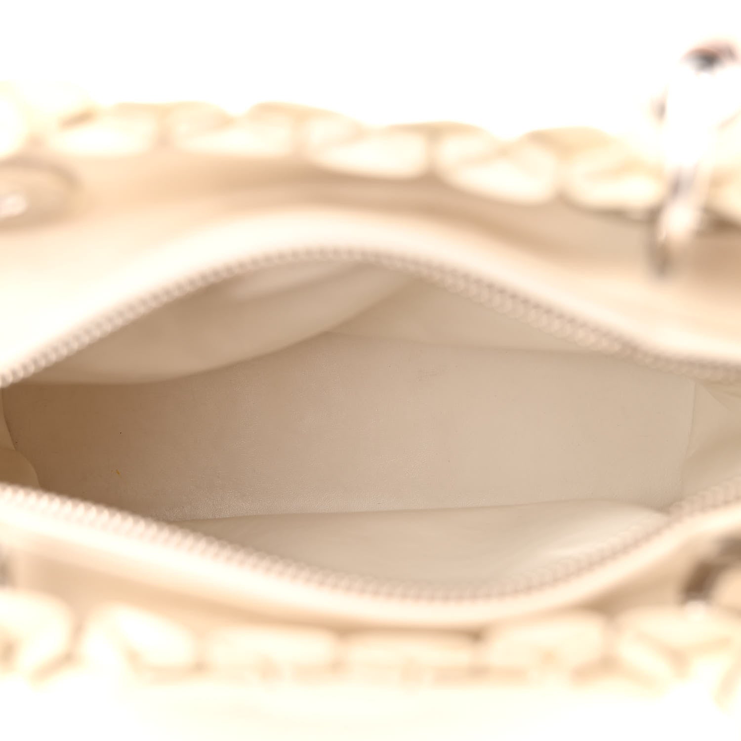 Christian Dior Lambskin Cannage Ruffle Trim Medium Lady Dior Off White 5 of 14