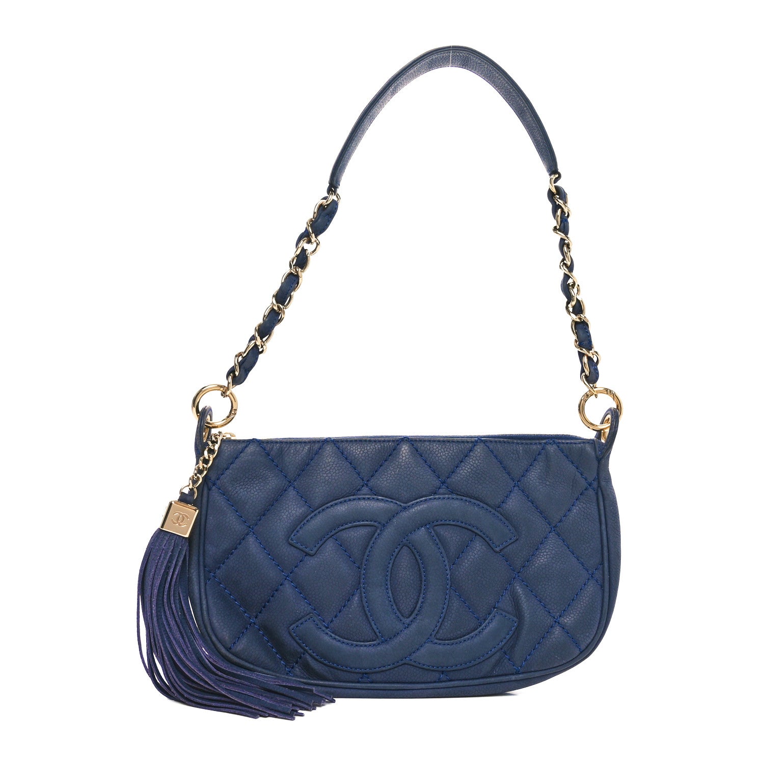 Chanel Iridescent Caviar CC Shoulder Bag Blue 1 of 10