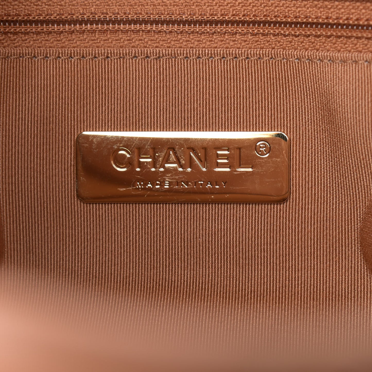 Lambskin Quilted Large Chanel 19 Flap Brown