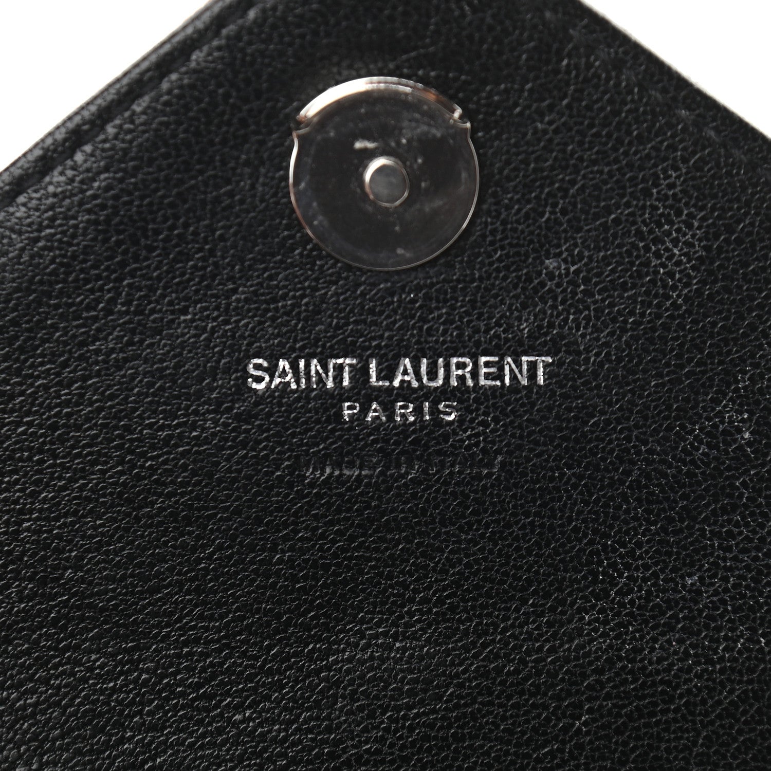 Saint Laurent Sheepskin Matelasse Chevron Monogram College Chain Wallet Black 6 of 8
