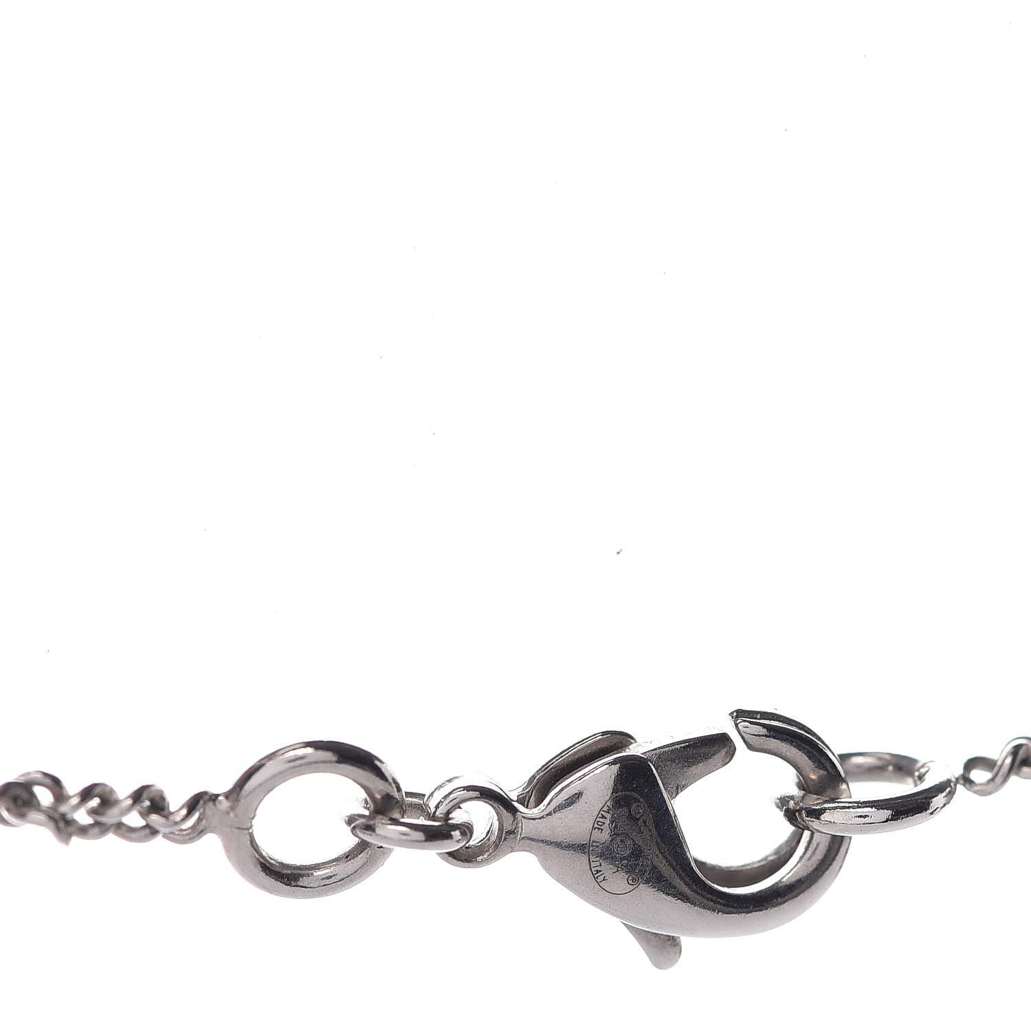 Chanel Enamel CC Pearl Drop Necklace Black Silver 4 of 5