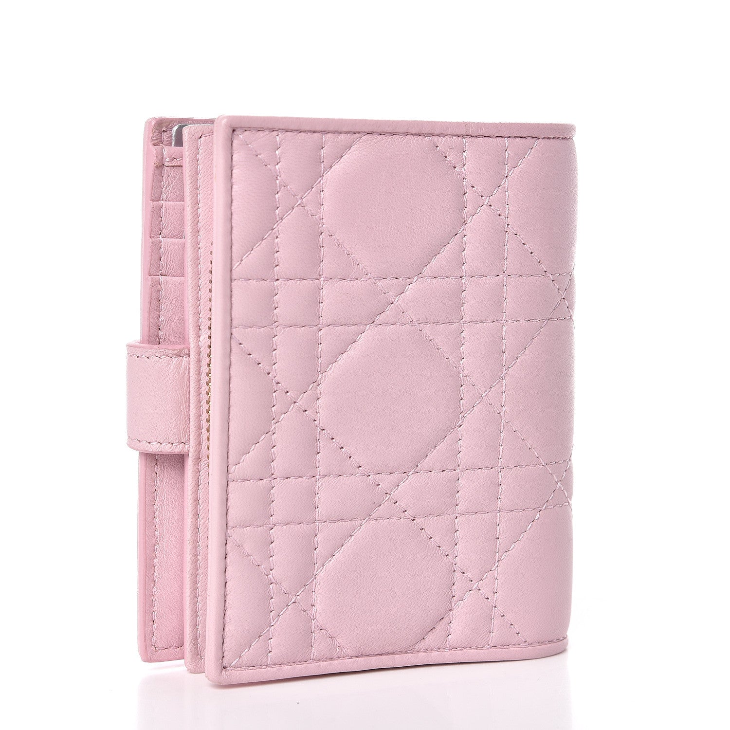 Christian Dior Lambskin Cannage Lucky Badge Eden Wallet Pink 3 of 7