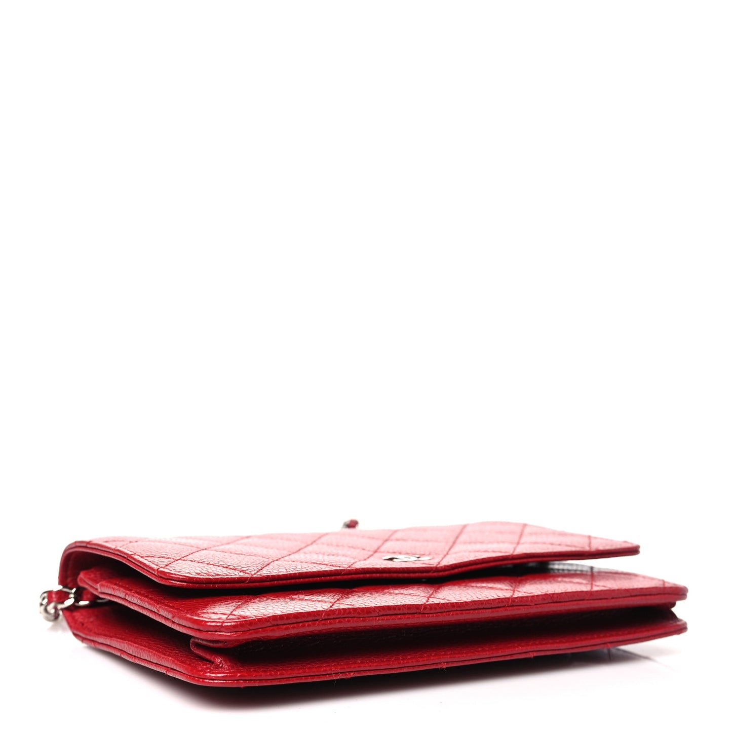Caviar Quilted Wallet on Chain WOC Red