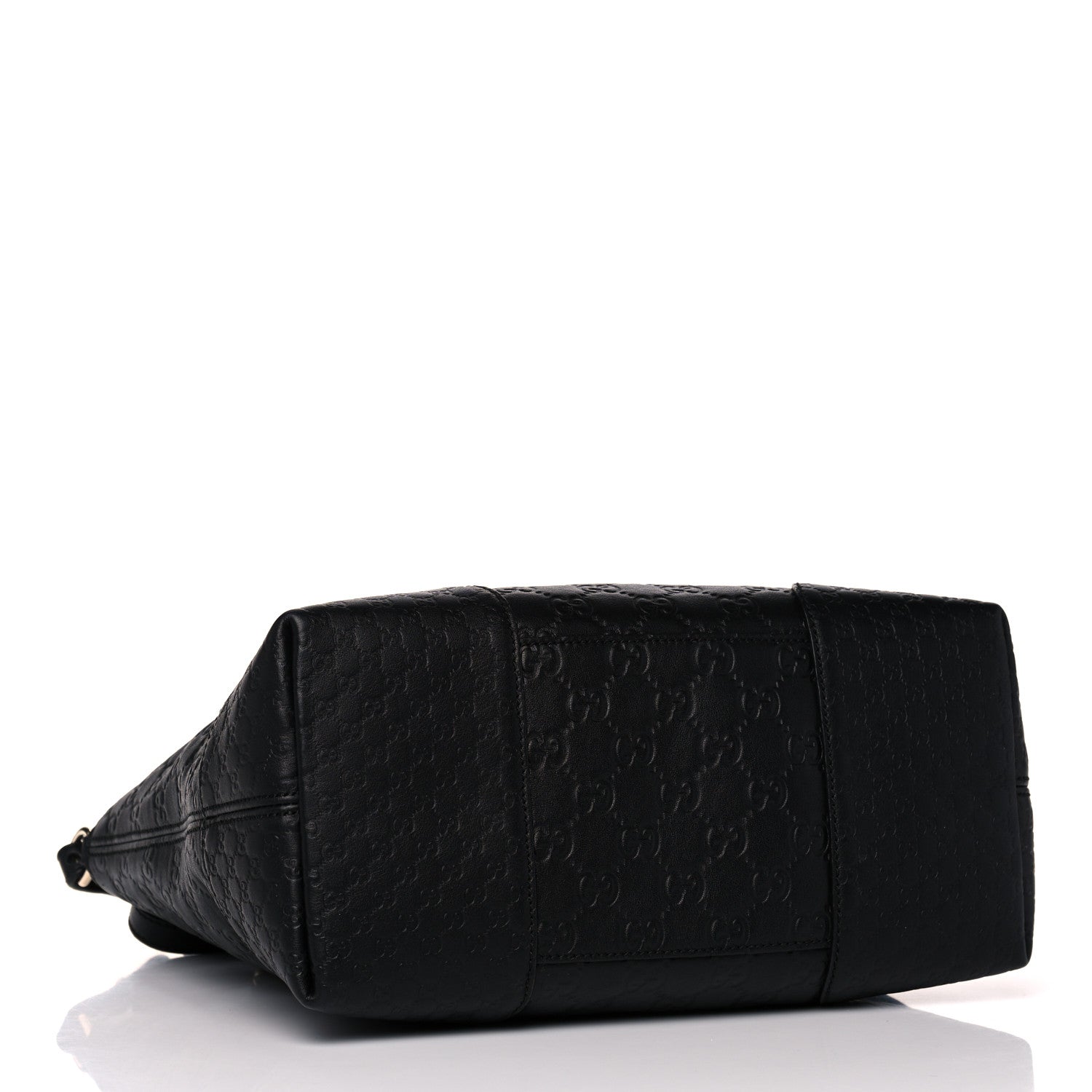 Gucci Guccissima Medium Bree Foldover Tote Black 3 of 13