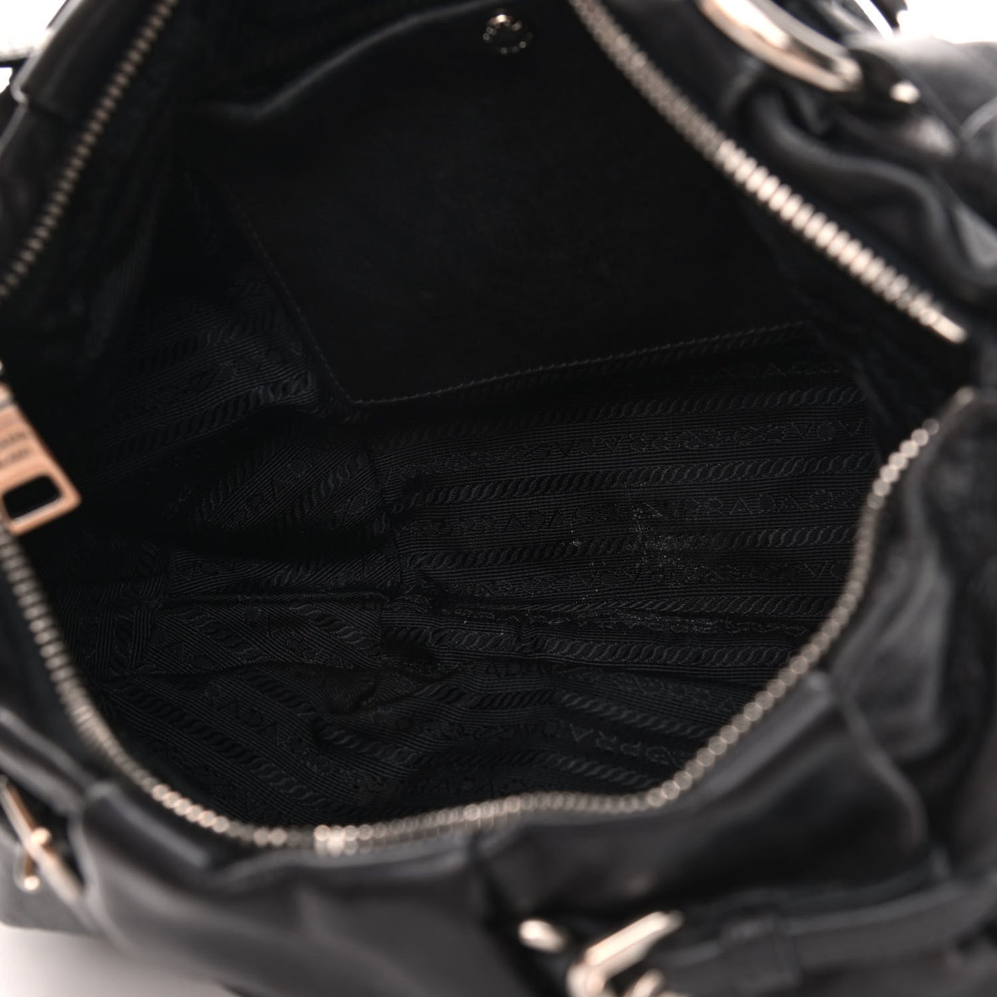 Soft Calfskin Pleated Hobo Black