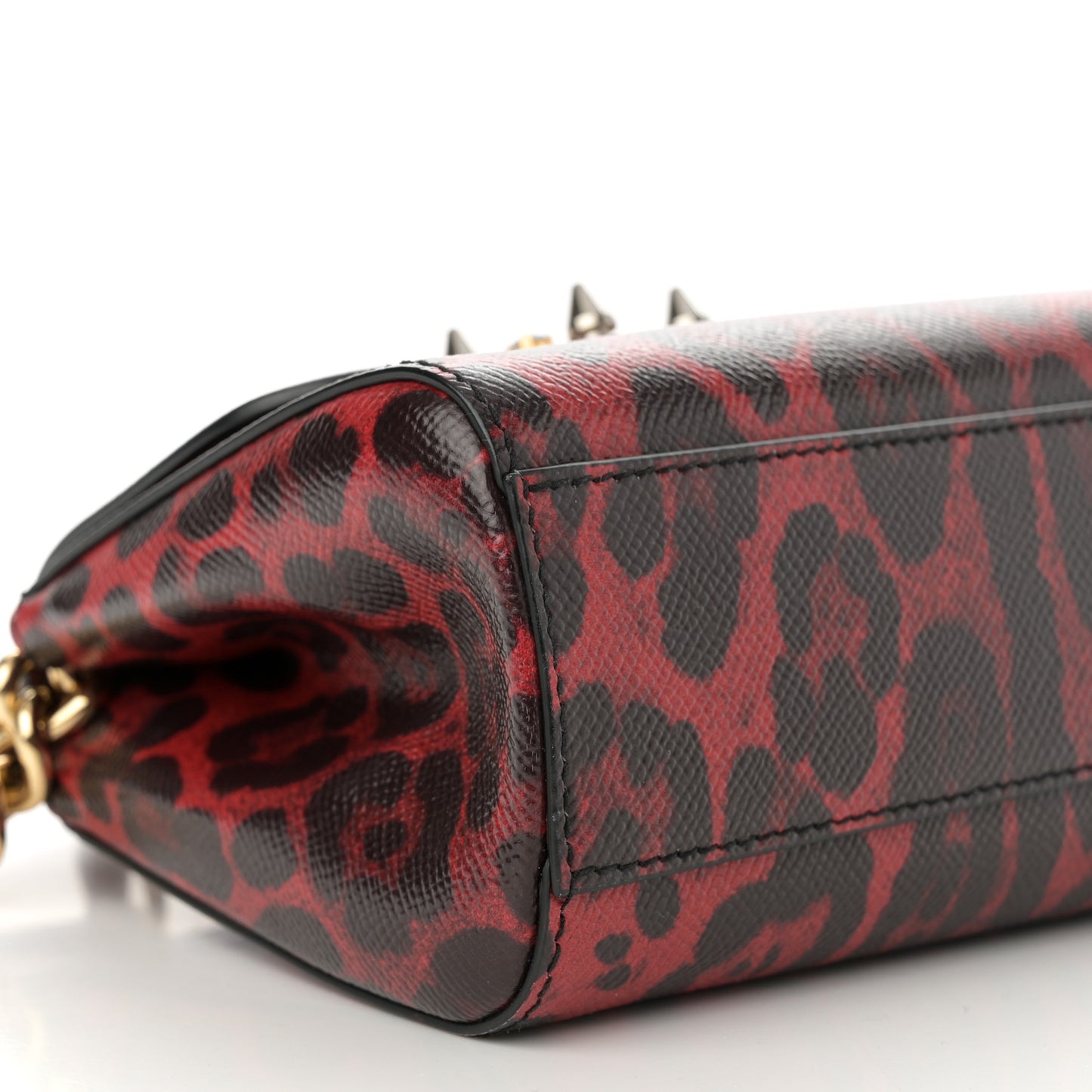 Dauphine Crystal Leopard Print Mini Miss Sicily Satchel Red