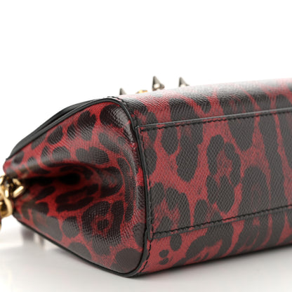 Dolce & Gabbana Dauphine Crystal Leopard Print Mini Miss Sicily Satchel Red 8 of 11