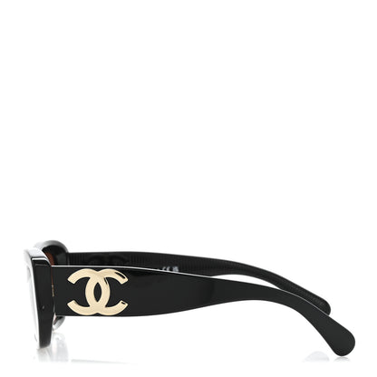 Chanel Acetate Rectangle Sunglasses 5493-A Black Brown 3 of 8