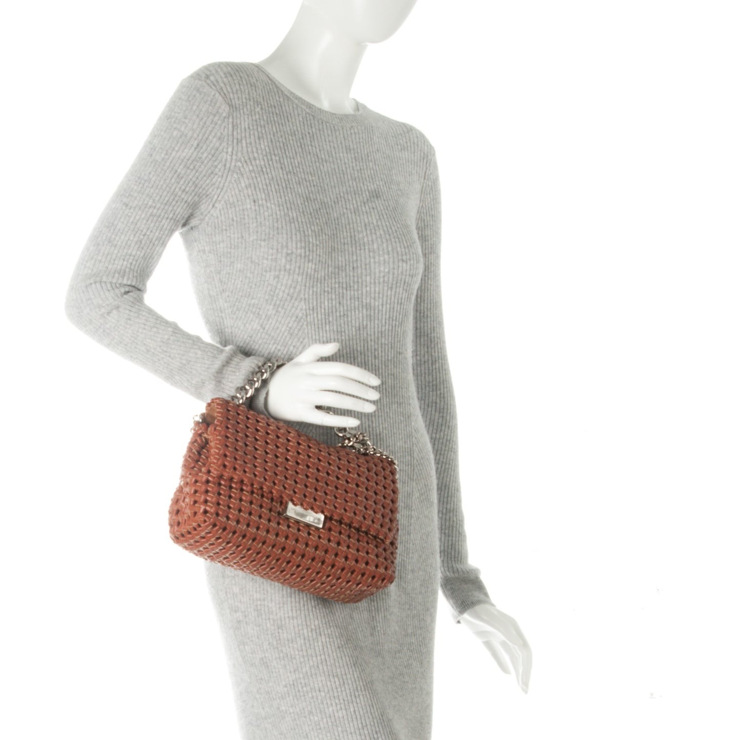 Eco Alter Nappa Weaved Becks Shoulder Bag Brandy