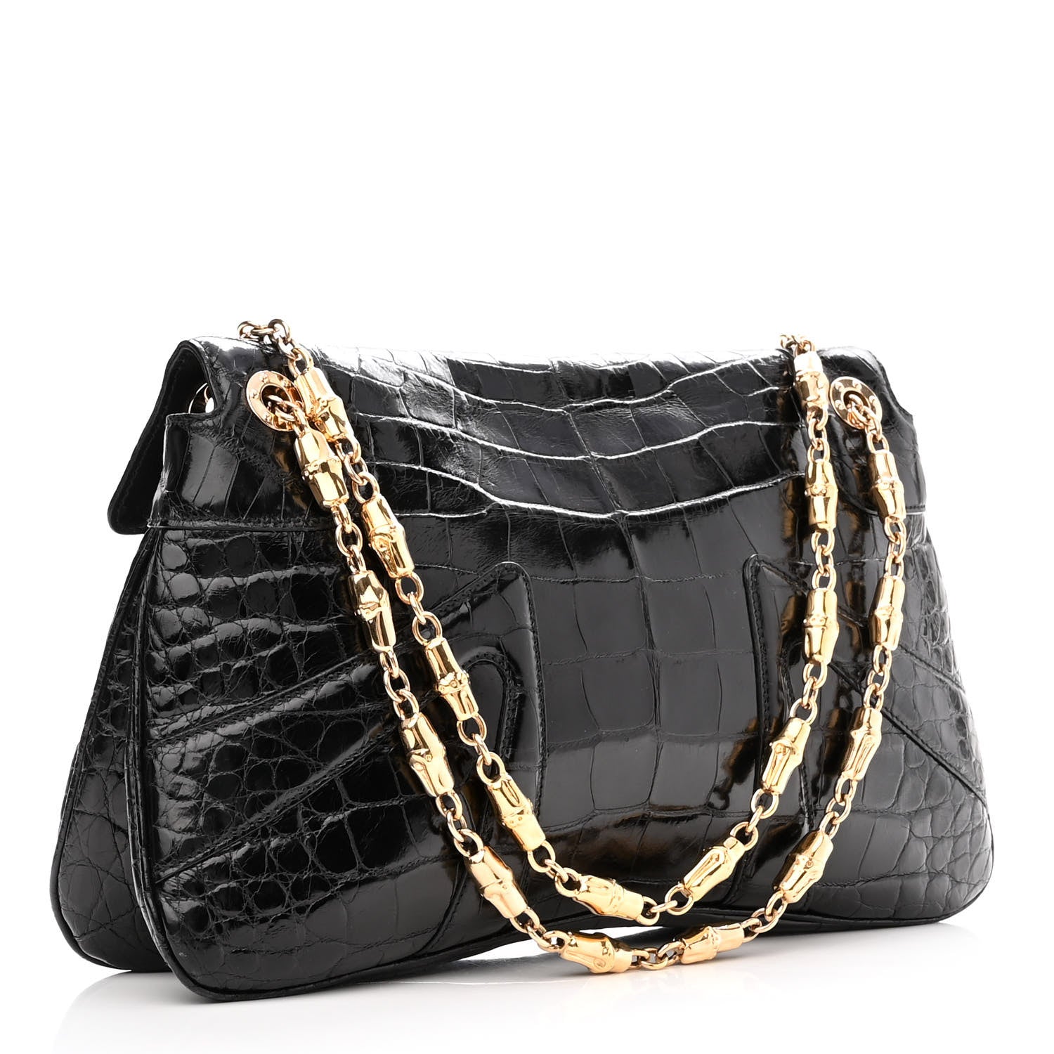 Gucci Crocodile Tom Ford Jeweled Dragon Bag Black 2 of 9