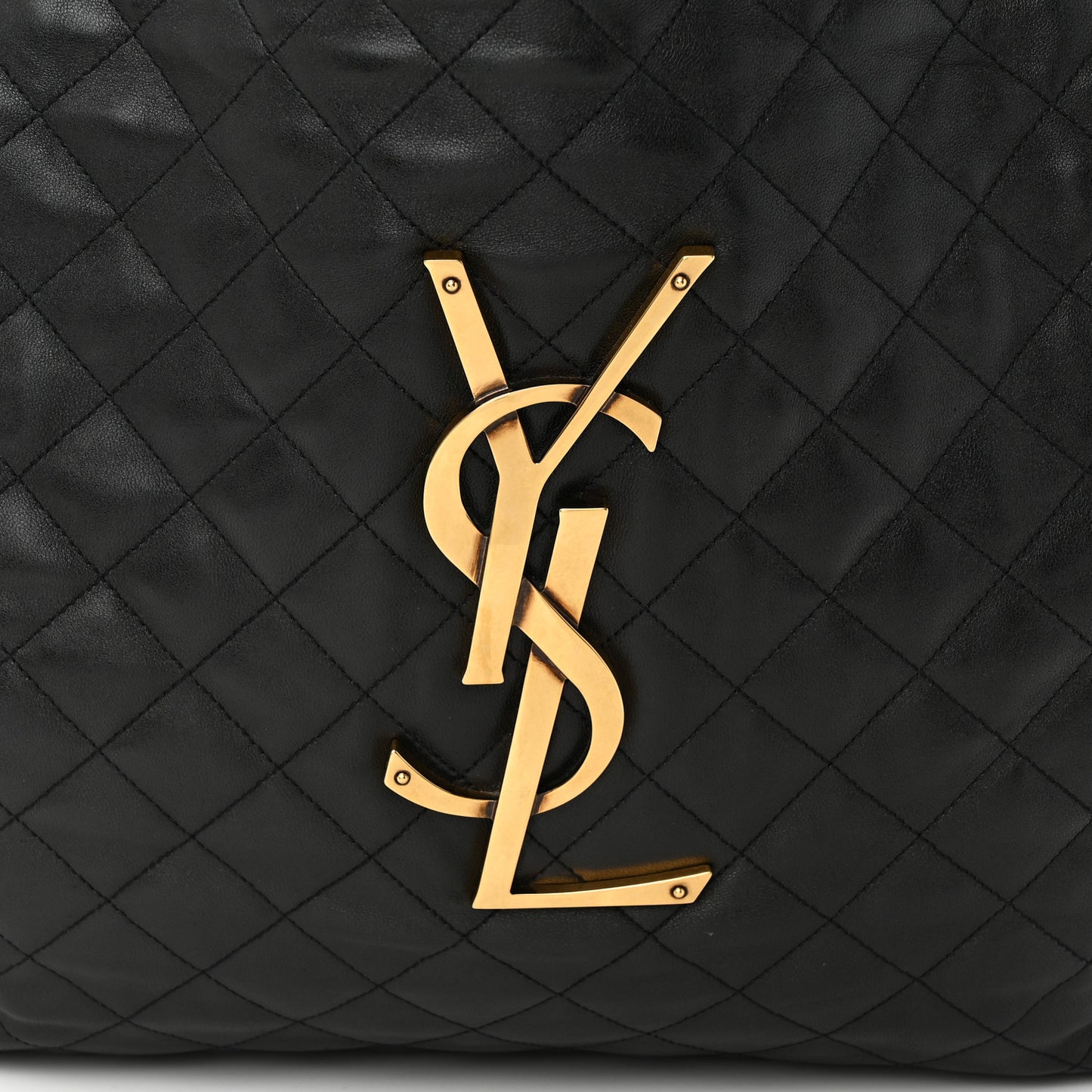 Lambskin Quilted Maxi Icare Shopping Tote Black