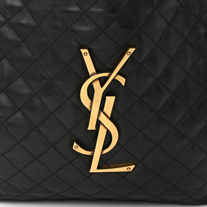 Saint Laurent Lambskin Quilted Maxi Icare Shopping Tote Black 9 of 12
