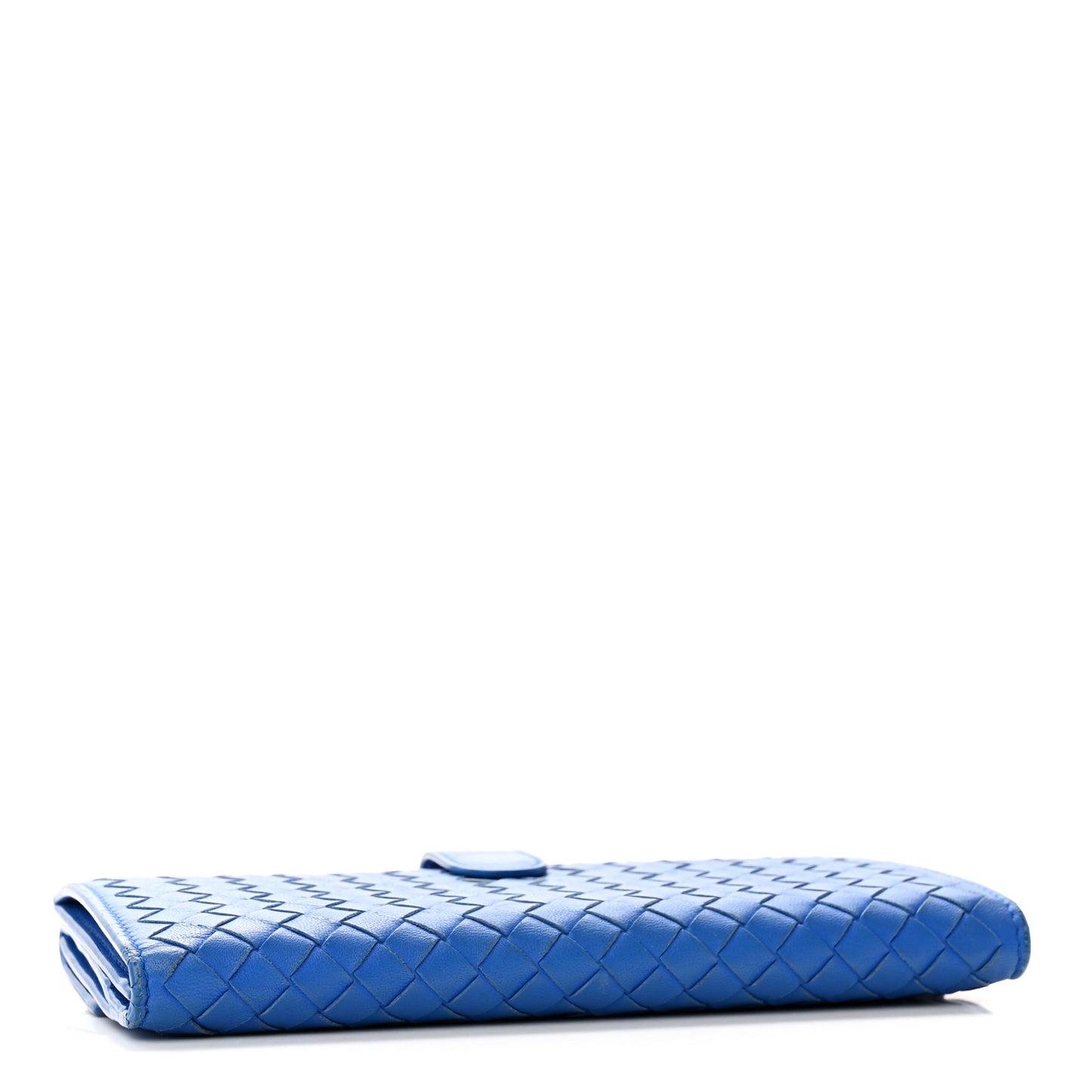 Nappa Intrecciato Continental Flap Wallet Bluette