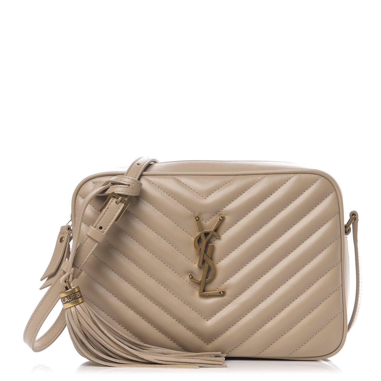 Calfskin Matelasse Monogram Lou Camera Bag Dark Latte