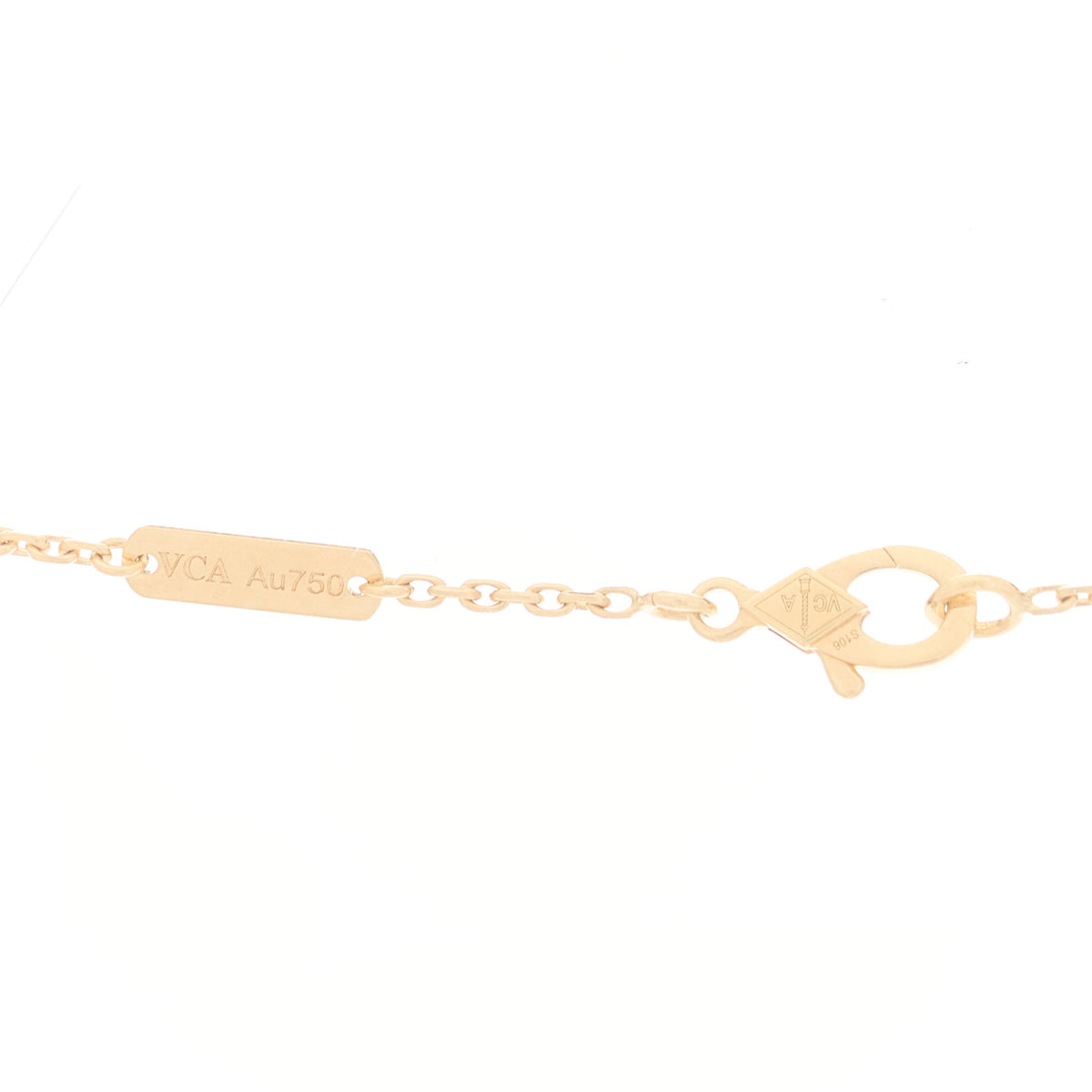 Van Cleef & Arpels 18K Yellow Gold Diamond Vintage Alhambra Pendant Necklace 4 of 5