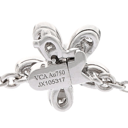 Van Cleef & Arpels 18K White Gold Diamond Socrate 3 Flower Pendant Necklace 4 of 4