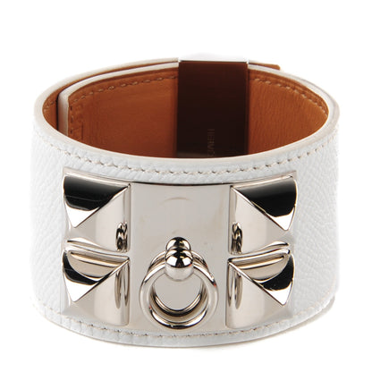 Hermes Epsom Collier de Chien CDC Bracelet L White 1 of 6