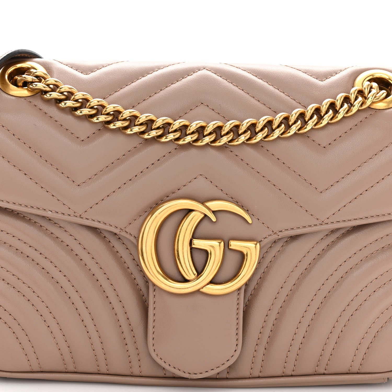 Gucci Calfskin Matelasse Small GG Marmont Shoulder Bag Porcelain Rose 7 of 9