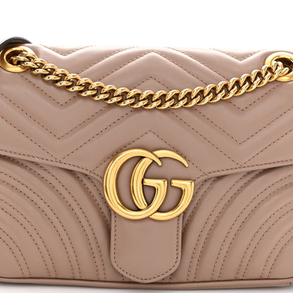 Gucci Calfskin Matelasse Small GG Marmont Shoulder Bag Porcelain Rose 7 of 9