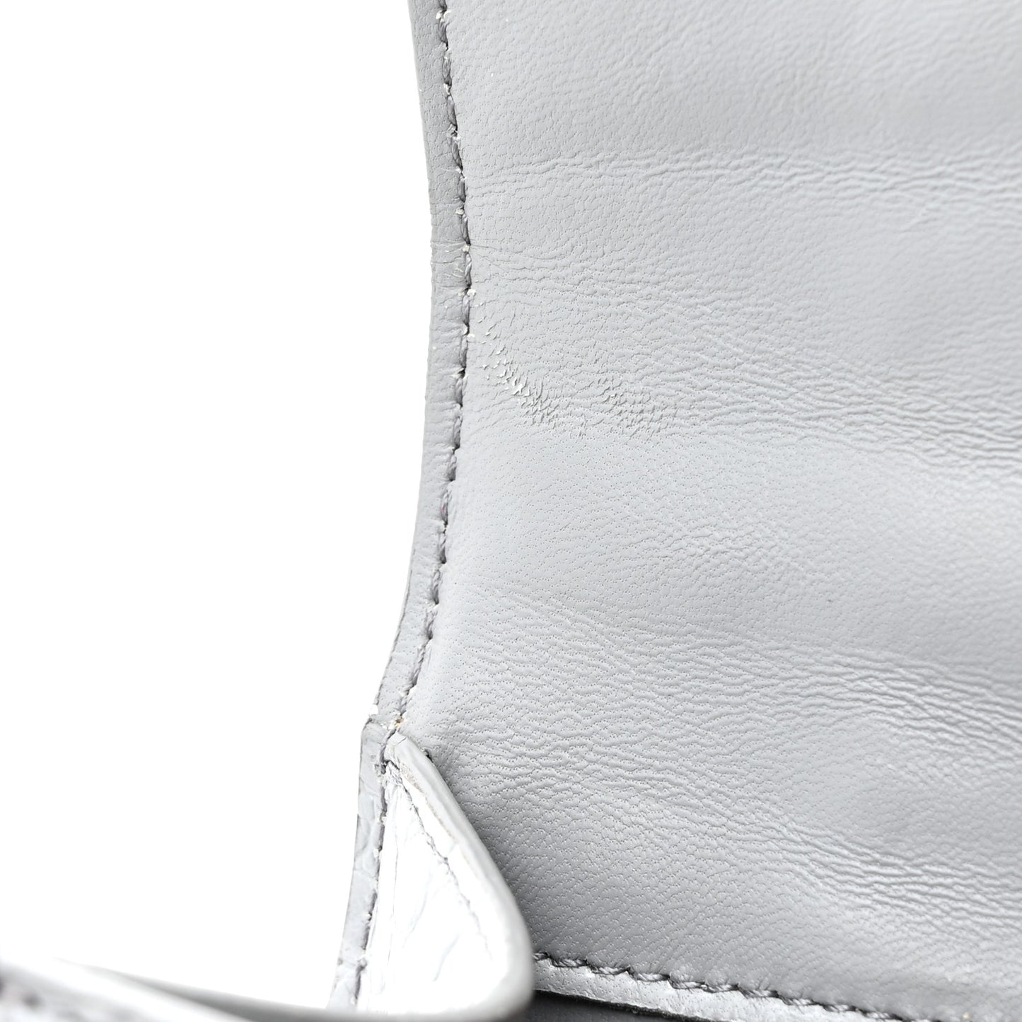 Shiny Calfskin Crocodile Embossed Small Hourglass Top Handle Bag Balenciaga Grey