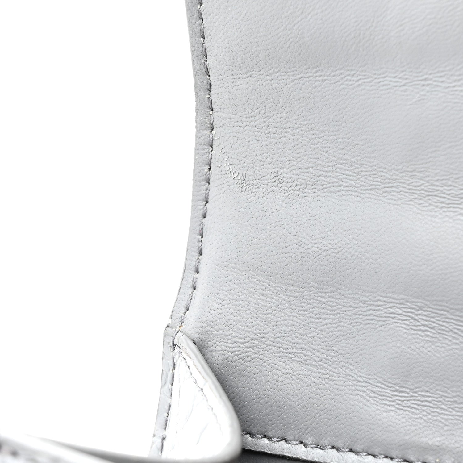 Balenciaga Shiny Calfskin Crocodile Embossed Small Hourglass Top Handle Bag Balenciaga Grey 12 of 17