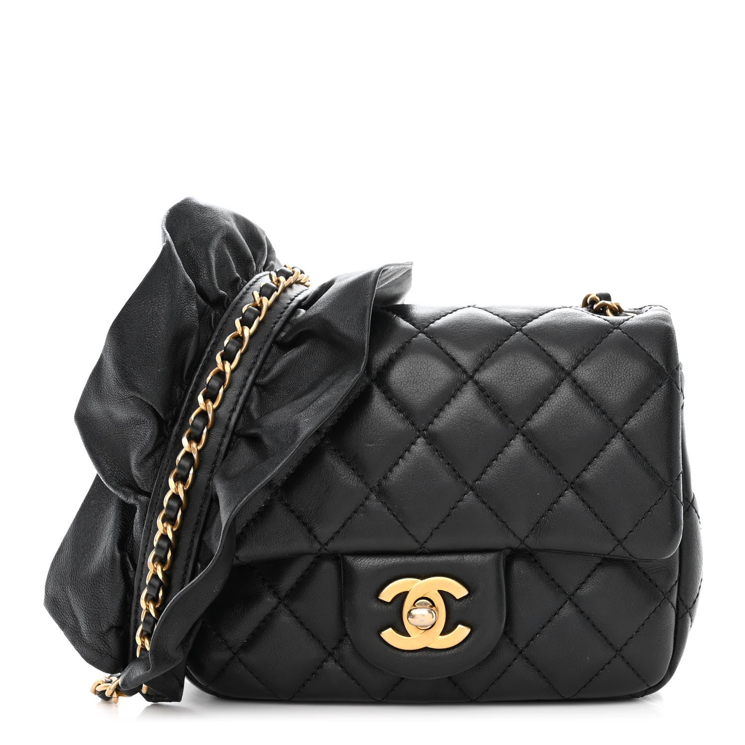 Chanel Lambskin Quilted Mini Romance Square Flap Black 1 of 12
