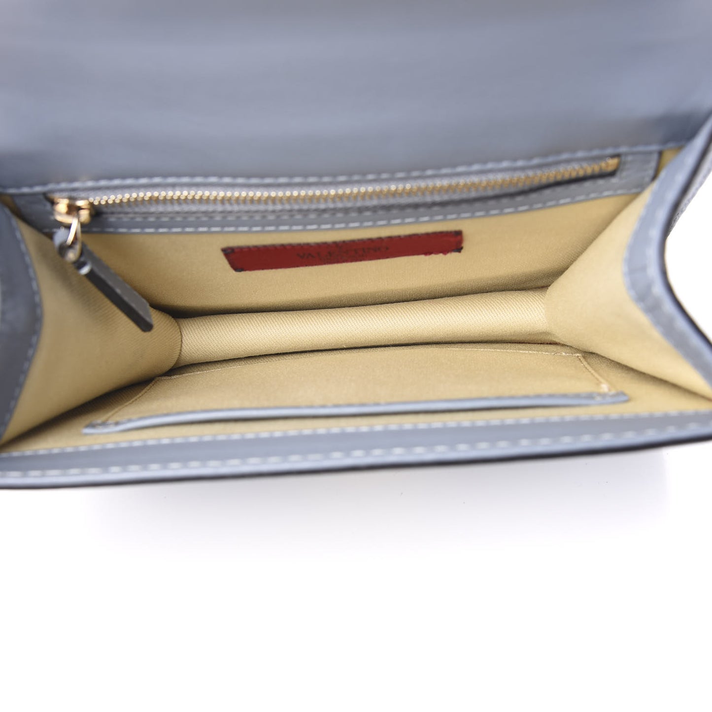 Vitello Small Glam Lock Rockstud Flap London Stone