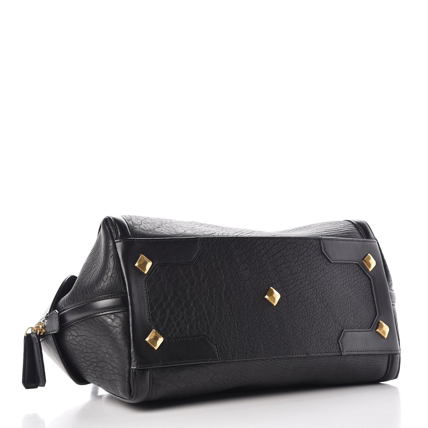 Calfskin Lambskin Marion Bowler Bag Black