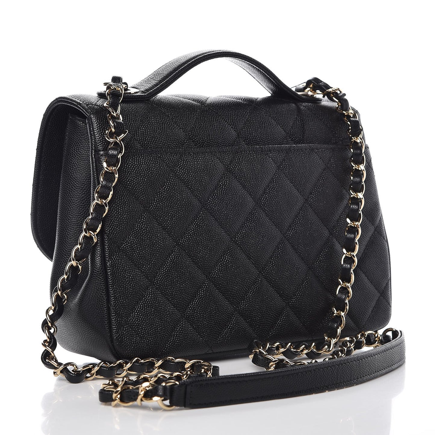 Caviar Quilted Medium Business Affinity Flap Black
