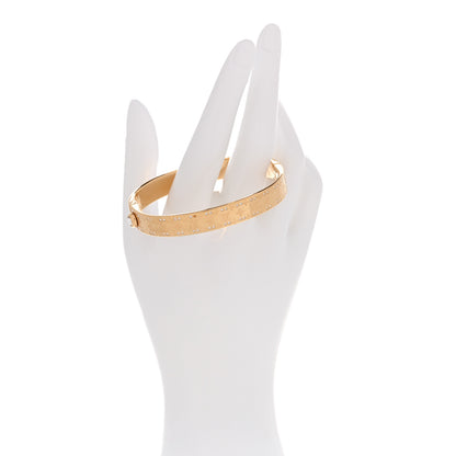 Louis Vuitton Brass Crystal Monogram Nanogram Strass Cuff M Gold 2 of 7