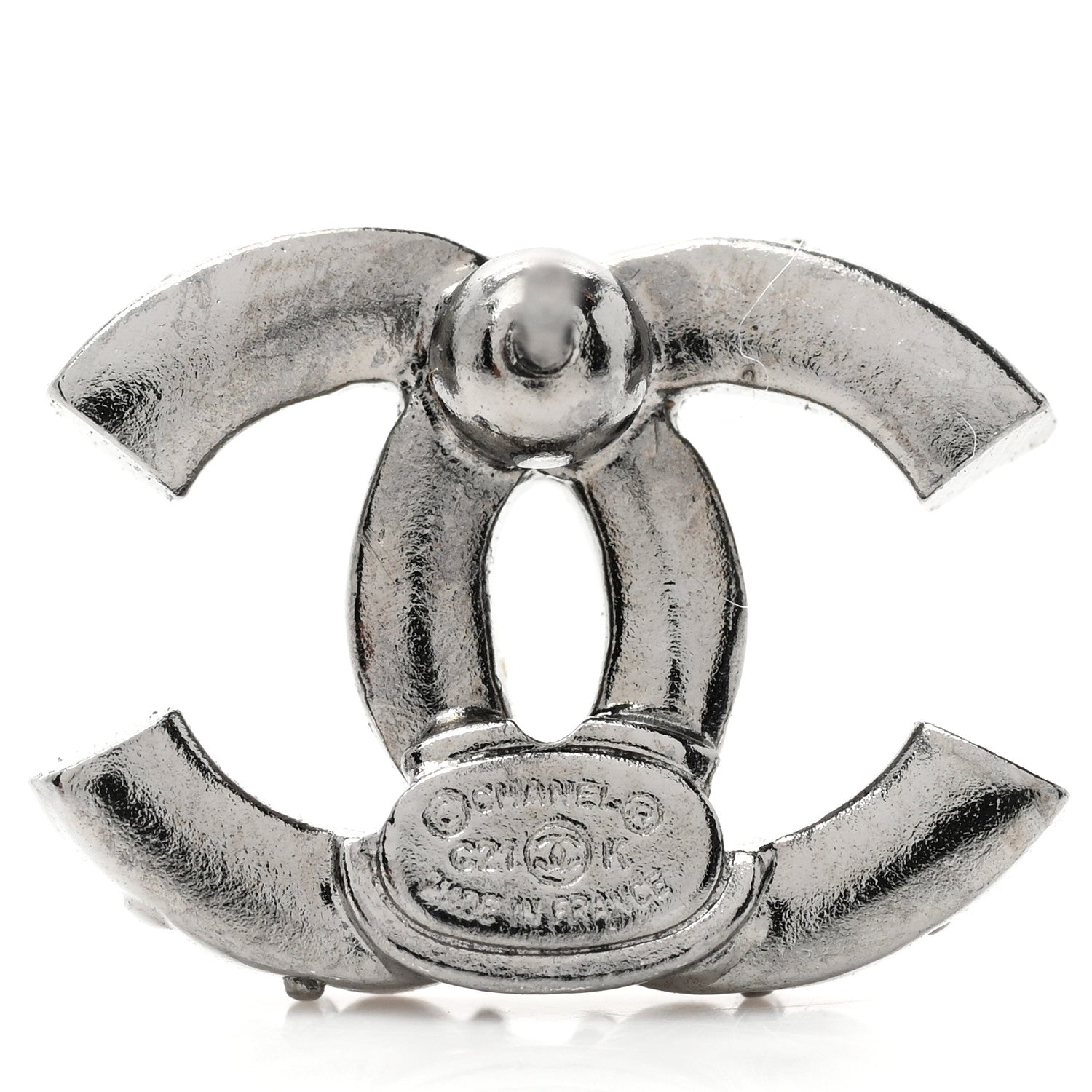 Chanel Ruthenium CHANEL Crystal Studded CC Earrings 4 of 4