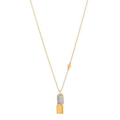 Louis Vuitton Nanogram Name Tag Necklace Gold 1 of 7