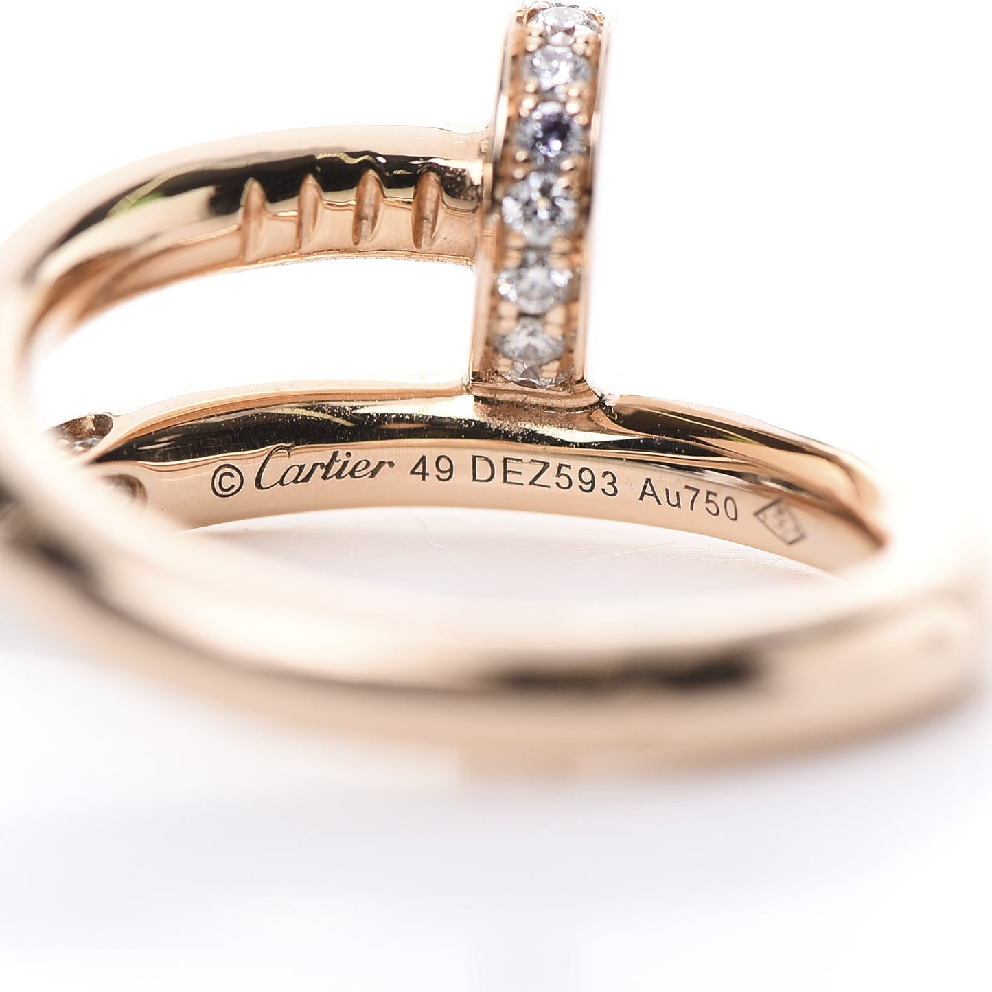 18K Pink Gold Diamond Juste Un Clou Ring 49 4.75