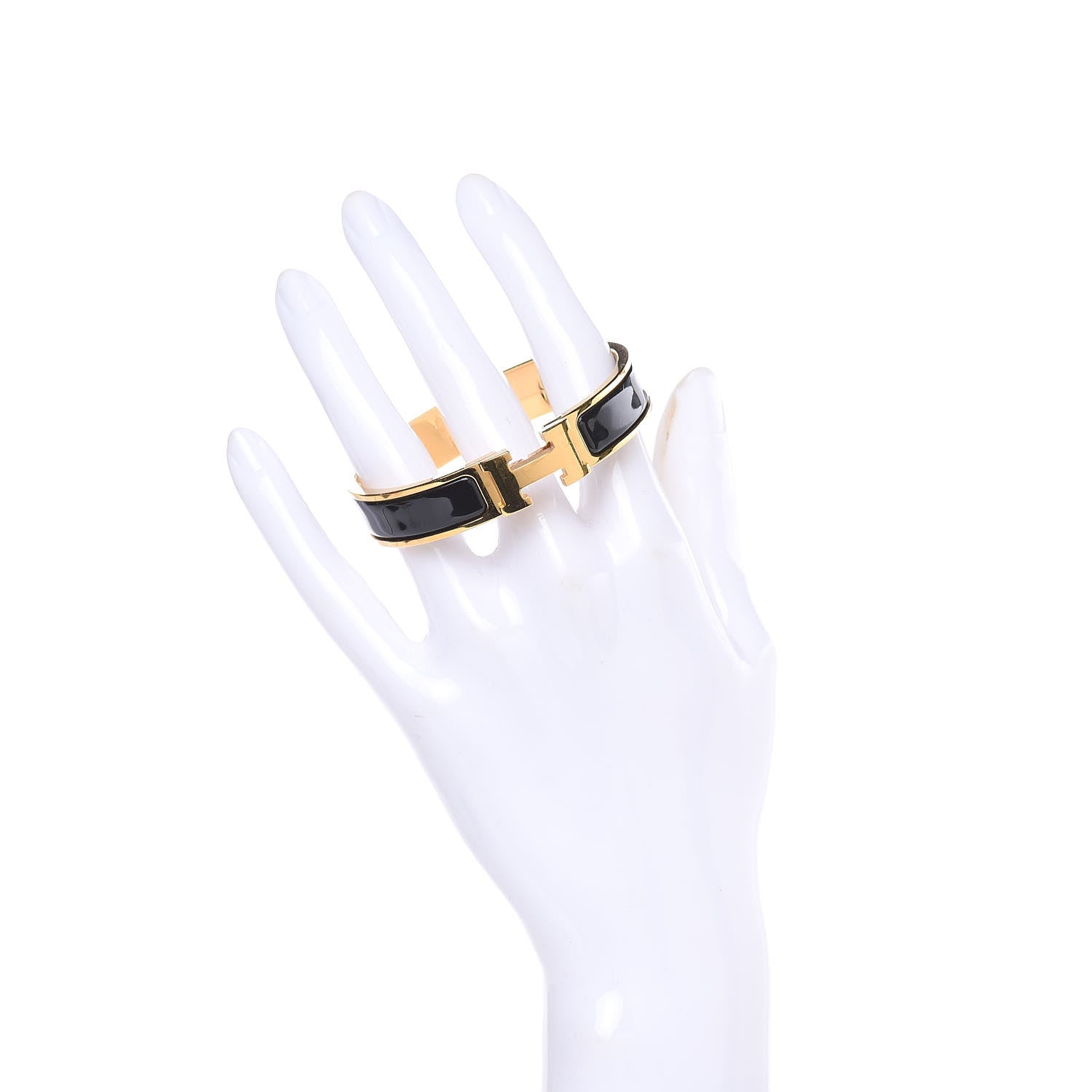 Hermes Enamel Narrow Clic Clac H Bracelet PM Black 2 of 8