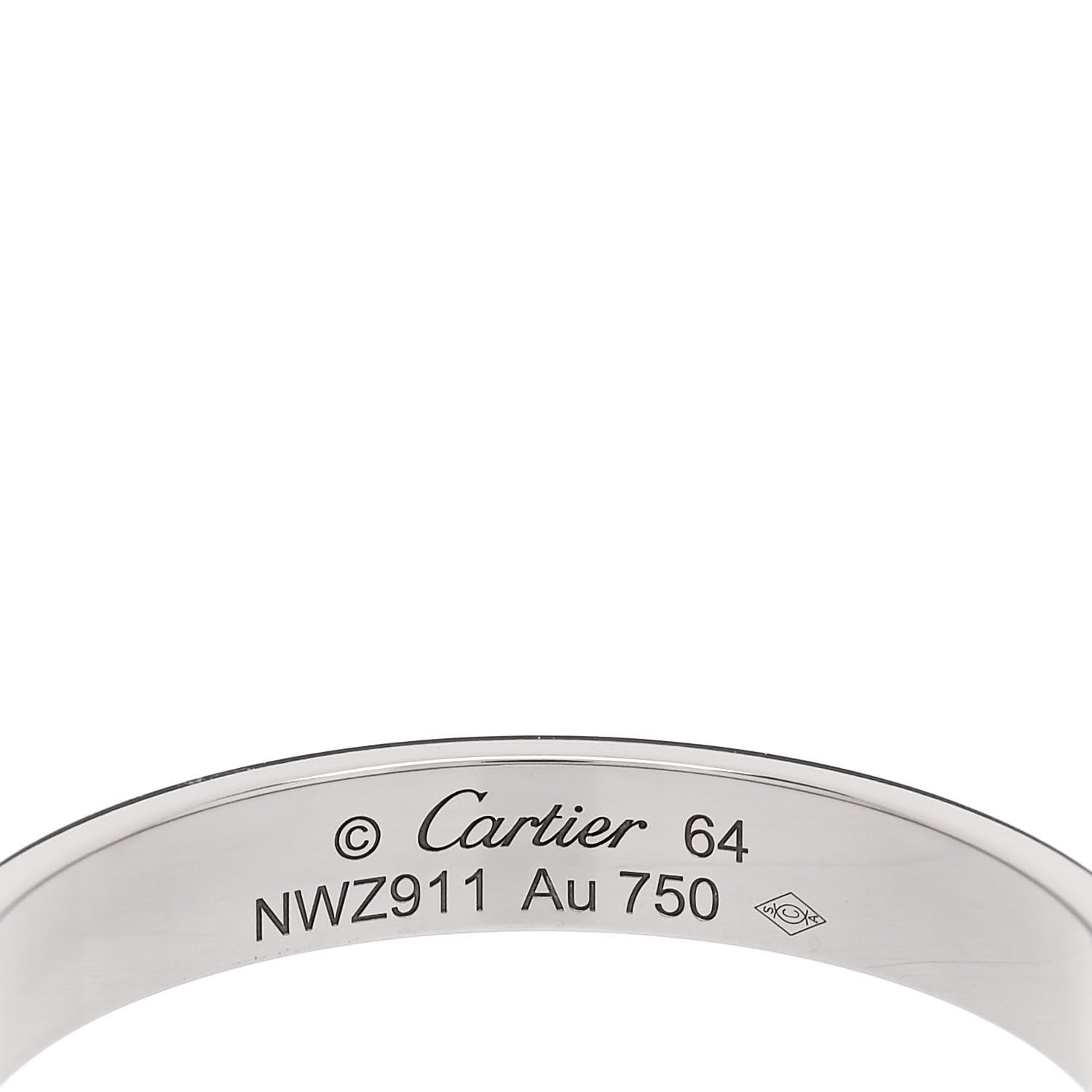 Cartier 18K White Gold 3.5mm LOVE Wedding Band Ring 64 10.75 4 of 4