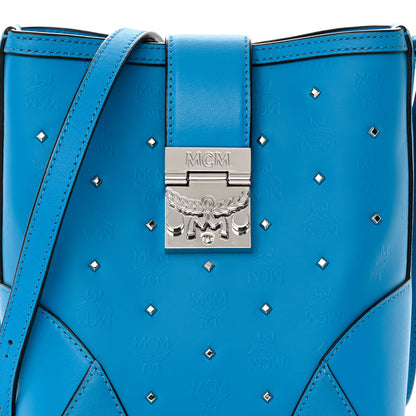 MCM Odeon Studded Mini Claudia Hobo Tile Blue 8 of 14