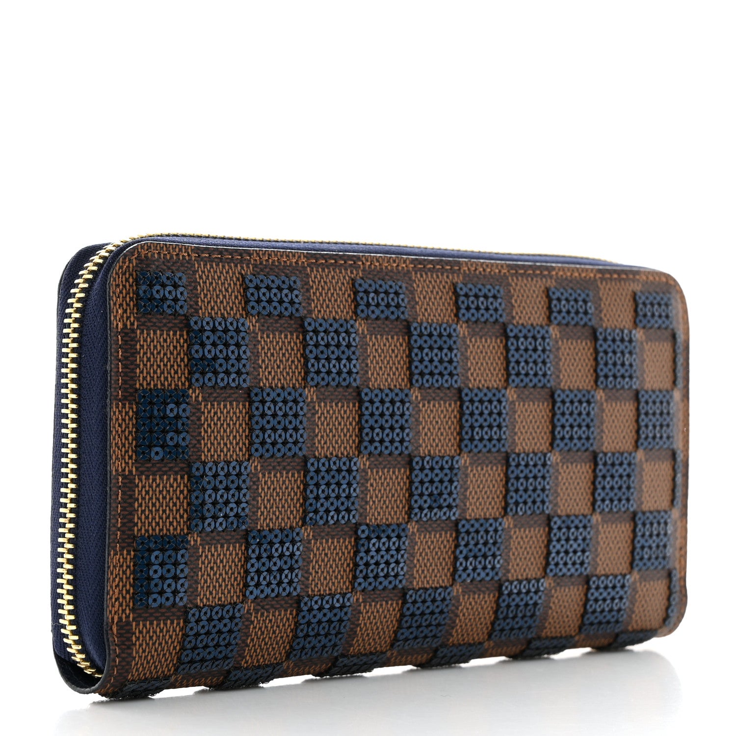 Louis Vuitton Damier Paillettes Zippy Wallet Blue 3 of 7
