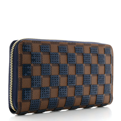 Louis Vuitton Damier Paillettes Zippy Wallet Blue 3 of 7