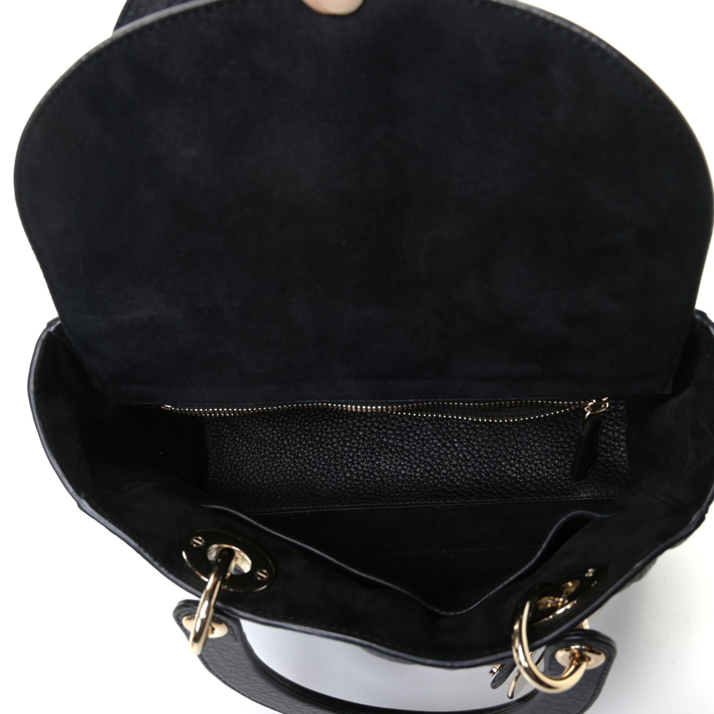 Grained Calfskin Cannage Medium Supple Lady Dior Black