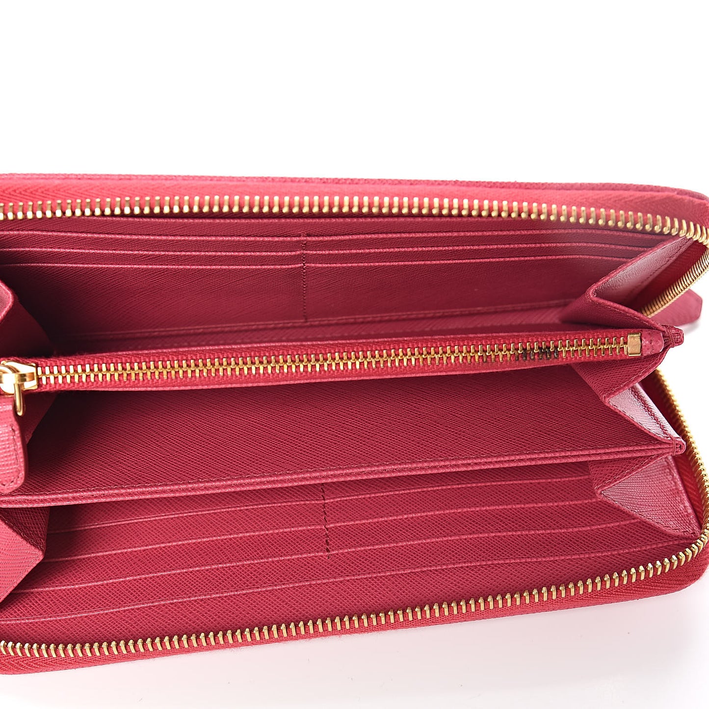 Saffiano Metal Zip Around Wallet Peonia