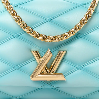 Louis Vuitton LOUIS VUITTON Lambskin Malletage Top Handle GO-14 MM Lagoon 10 of 12