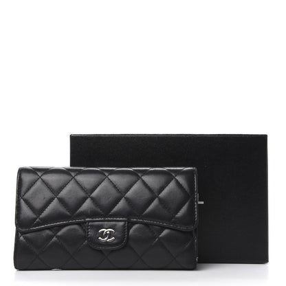 Chanel Lambskin Quilted Large Flap Wallet Black 11 of 11