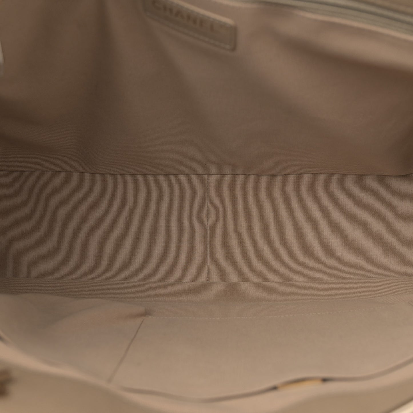 Caviar Quilted Large Shopping Tote Beige