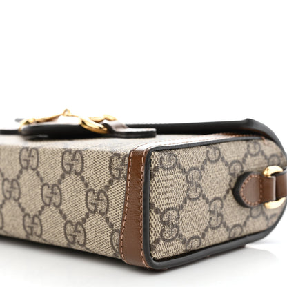 Gucci GG Supreme Monogram Mini Horsebit 1955 Shoulder Bag Beige Brown Sugar 7 of 7